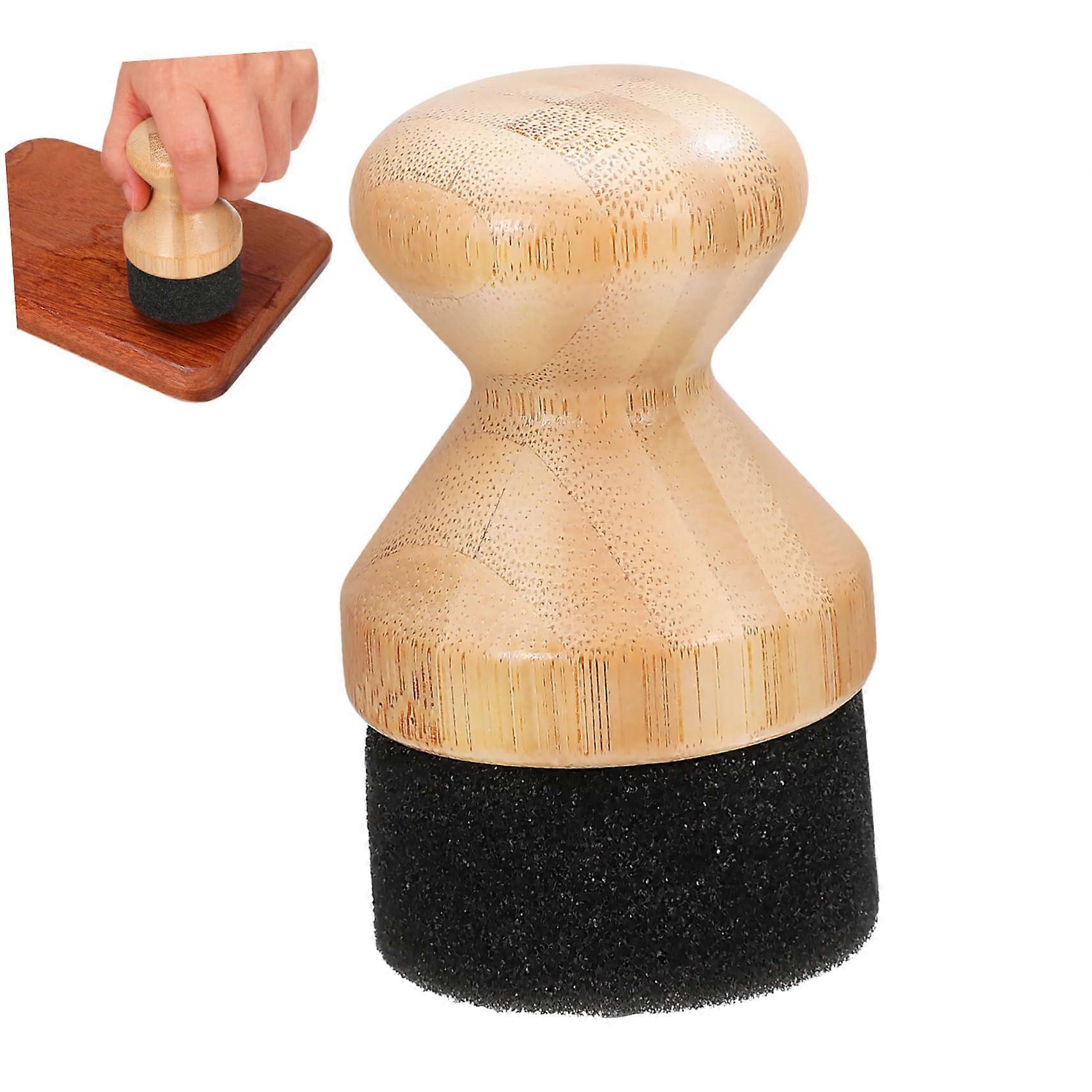 Wood Cutting Board with Oil Wax and Ergonomic Handle, Easy-Clean Kitchen Tool for Wooden Board Care