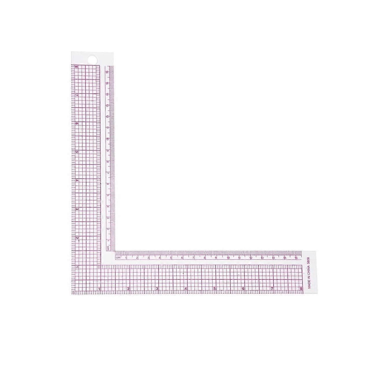 90Degree LShaped Sewing Ruler with Metric and Imperial Measurements for Clothing and Craft Projects