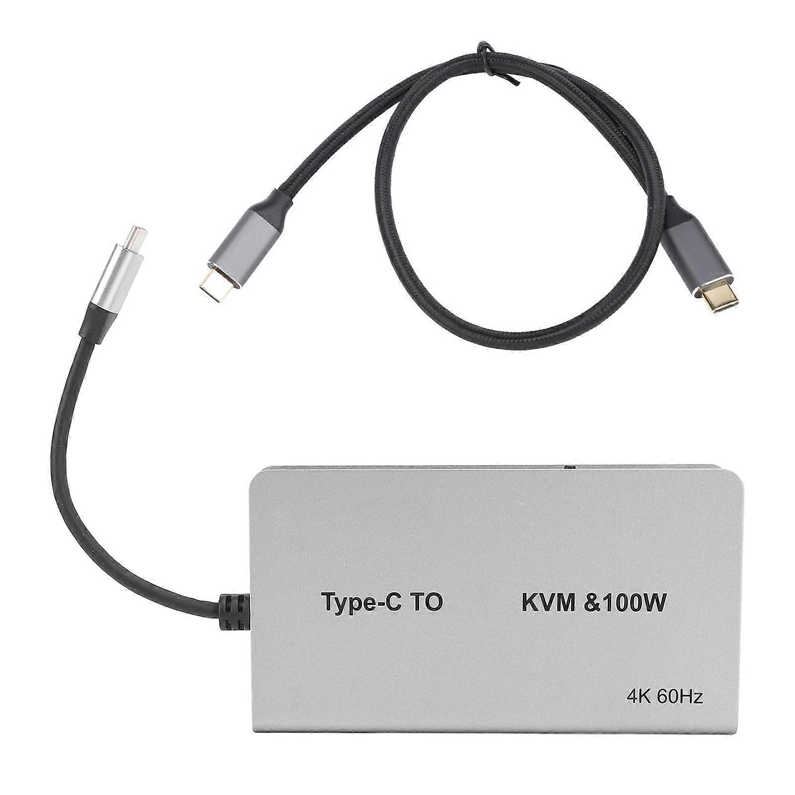 USB 3.0 KVM Switch for 2 Computers, 4K 60Hz Display, 3 USB Ports, Fast Charging