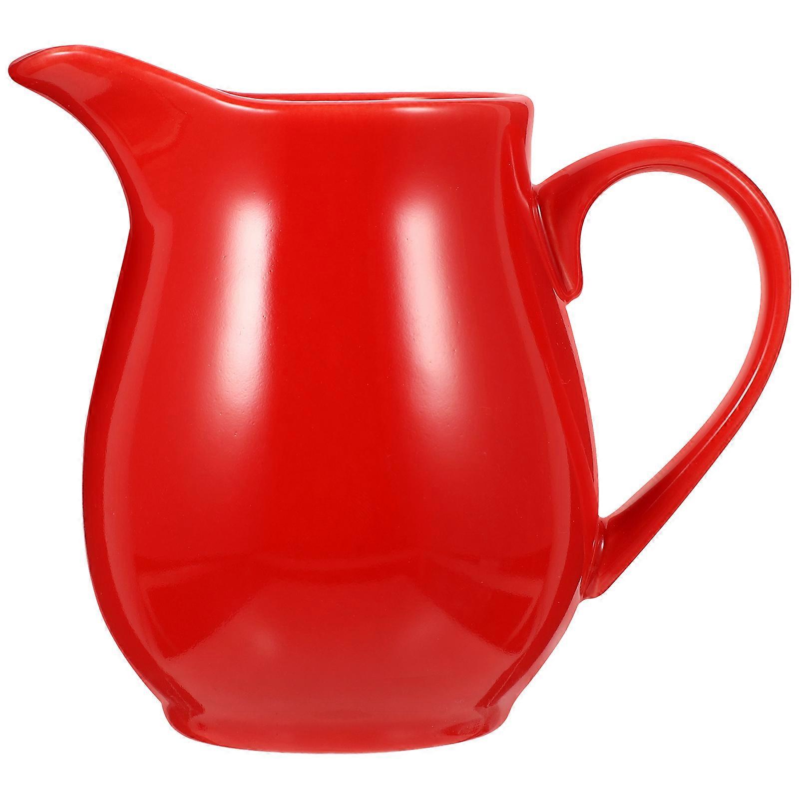 Sauce Dispenser Elegant Design Pouring Sauce For Home Dining Red Color Ceramic Material 1Set