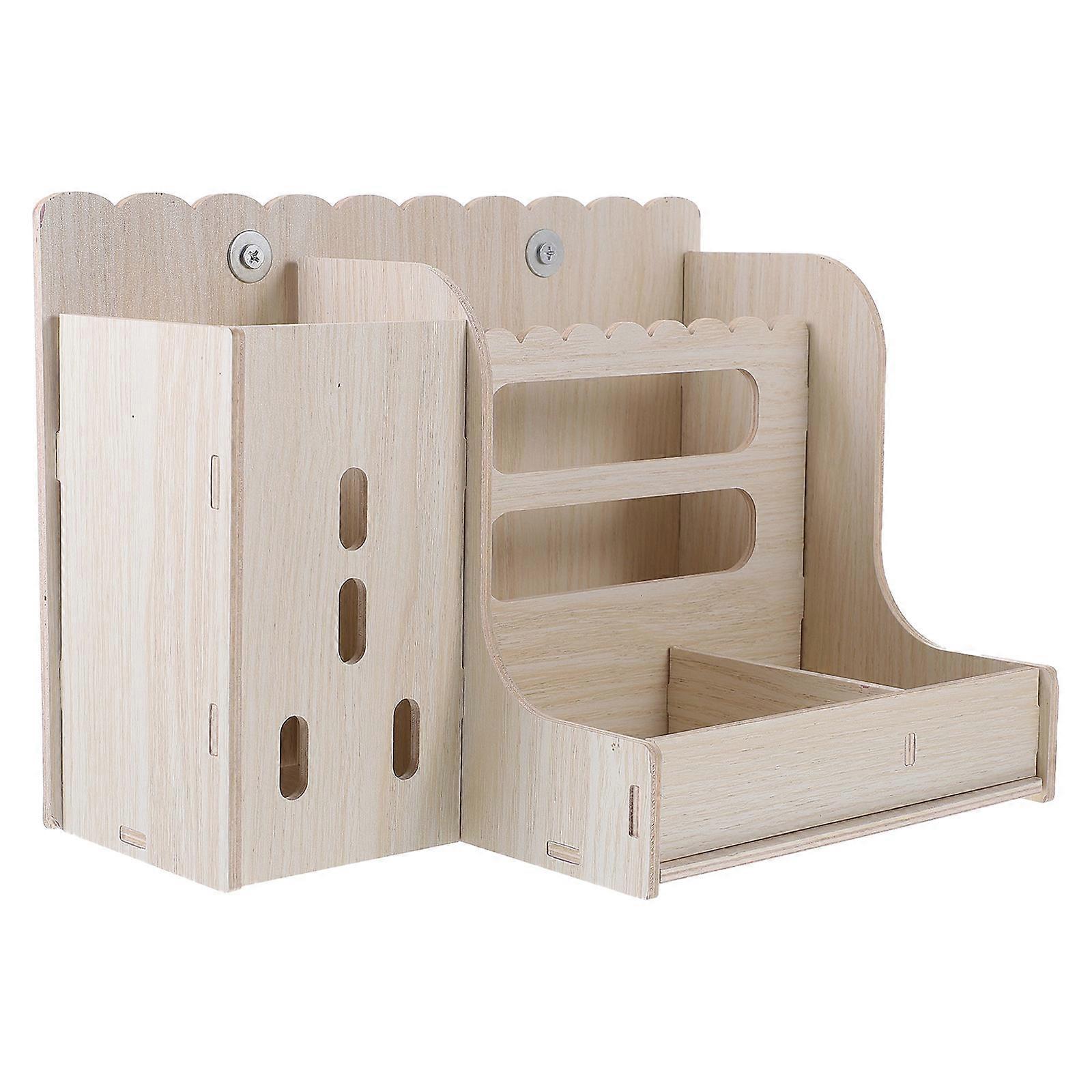 Grass Feeder Square Shape Simple Design Prevent Hay from Scattering 28x20x18cm 1Set