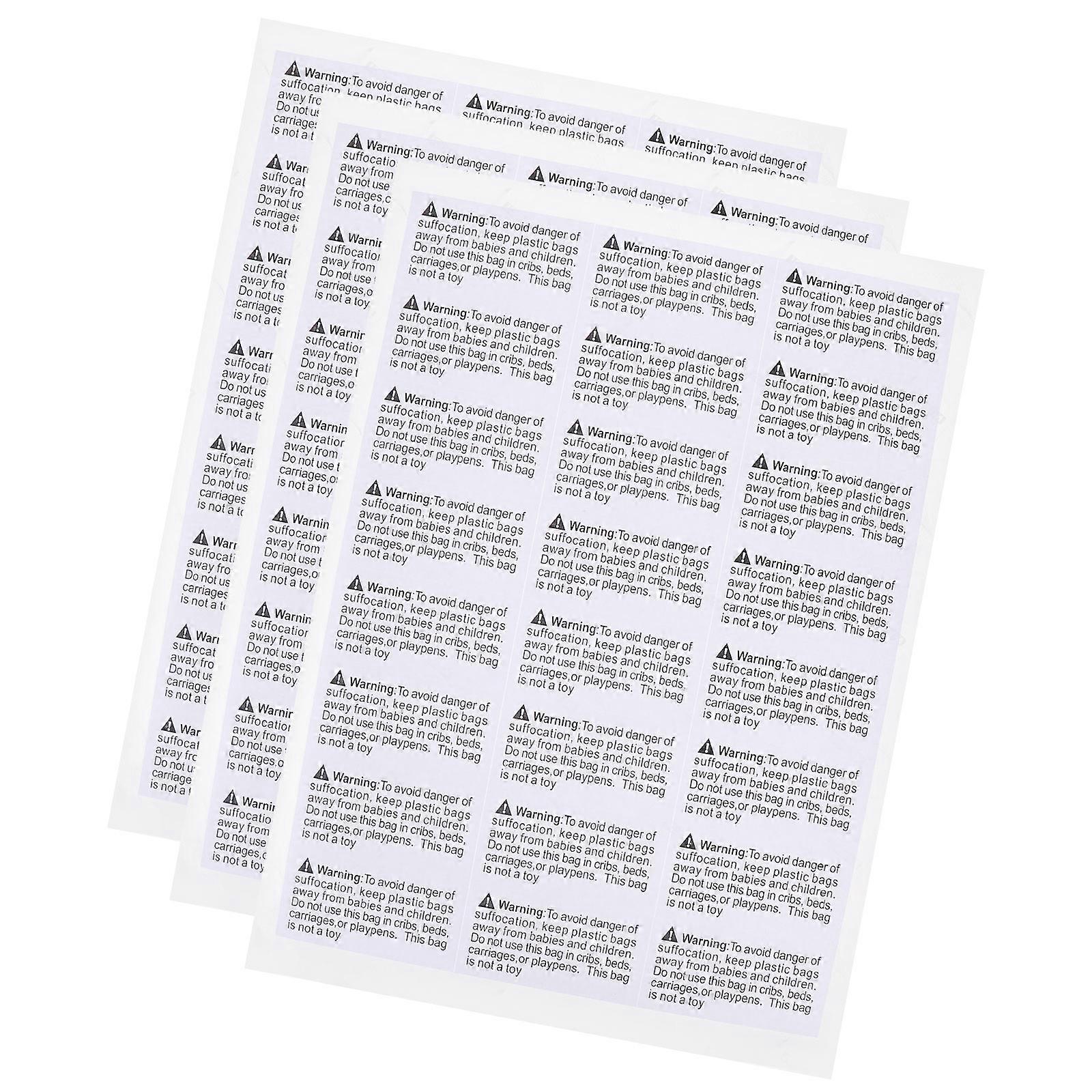1000pcs Suffocation Warning Labels for Plastic Bags , High Performance Stickers with Strong Adhesive and Clear, Readable Design for Safety Compliance