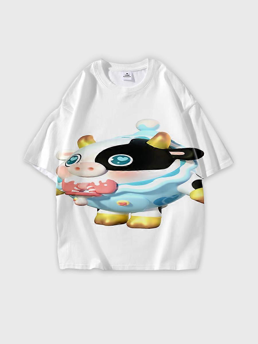 T-shirt round neck Pattern loose short sleeve JW1947