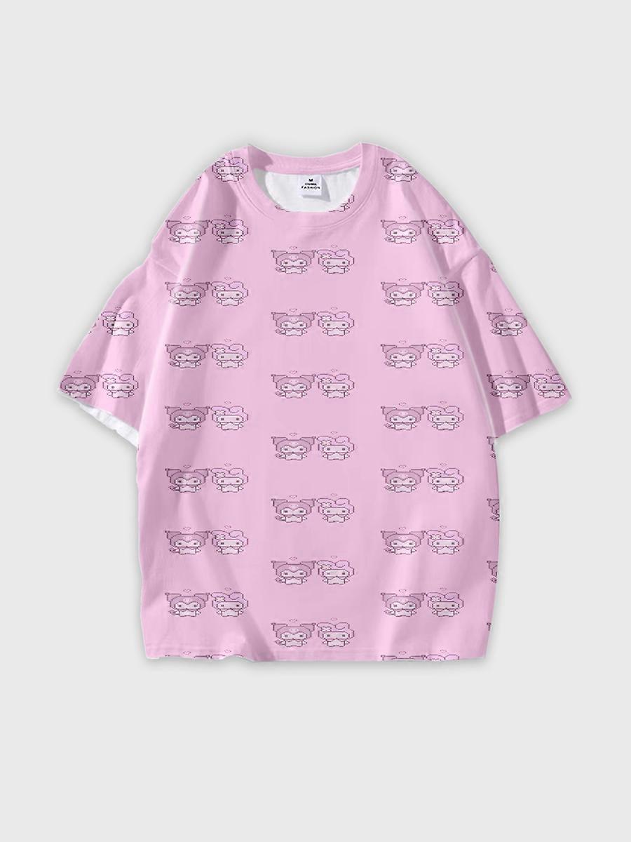 T-shirt round neck Cartoon Pattern loose short sleeve JW6708