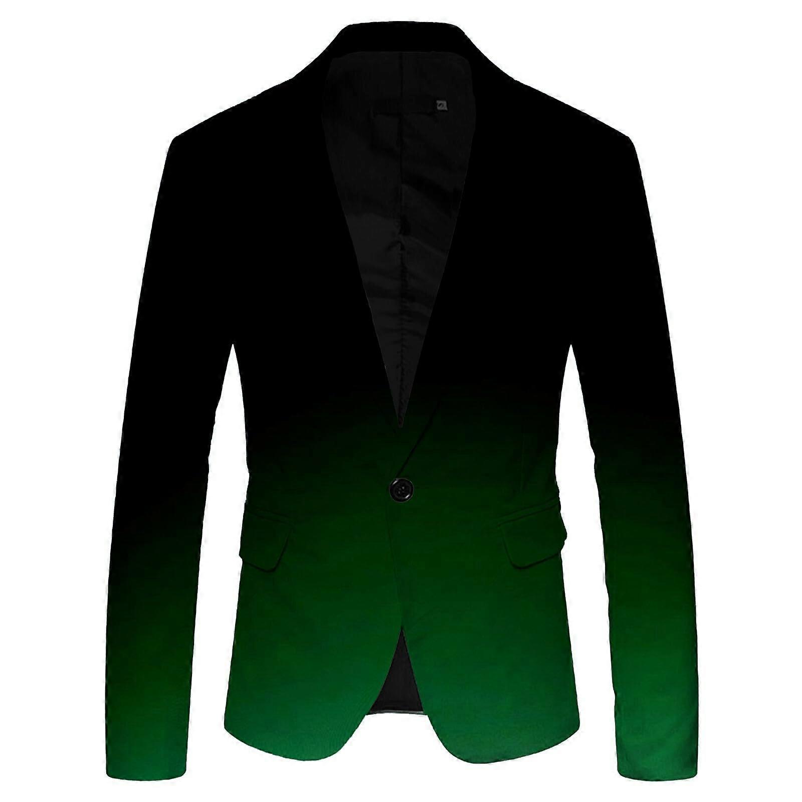 Men's Sporty Leisure Blazer 1 Button Gradient Colour Regular Fit Tuxedo Jacket 3XL AG