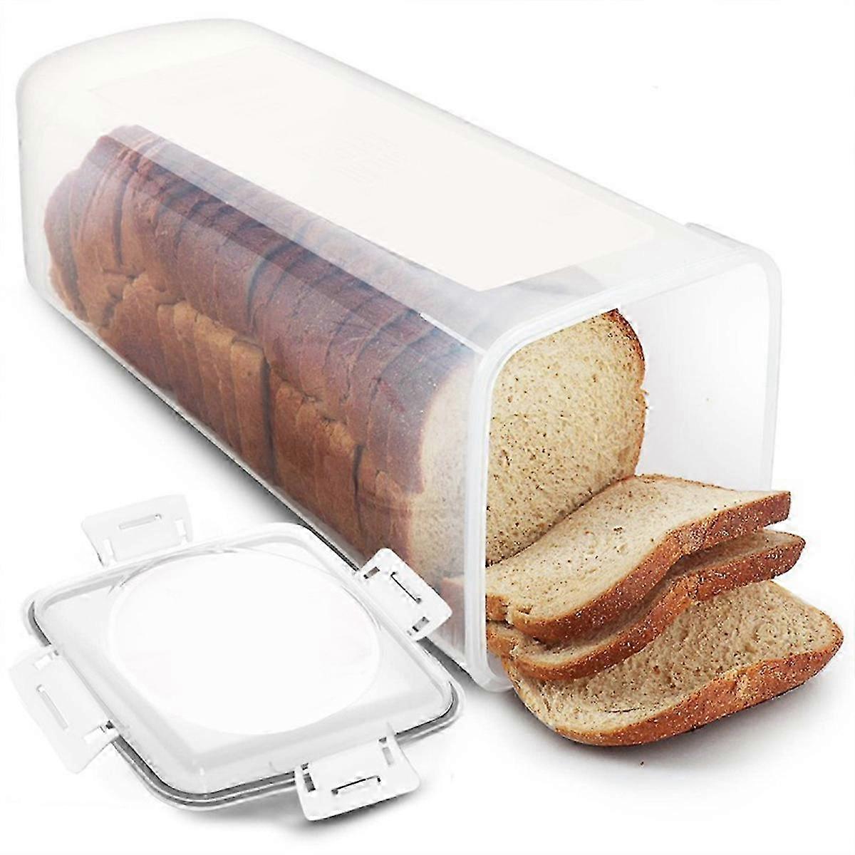 Bread Preservation Box - Sealed Bread and Toast Storage Container for Kitchen, Practical Bread Keeper B--White