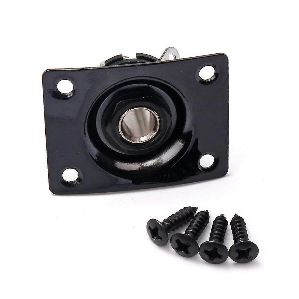 Guitar Jack Socket Plate with Black Copper Plug and Mounting Screws for Electric Guitars and Basses Durable Output Connector for Performance