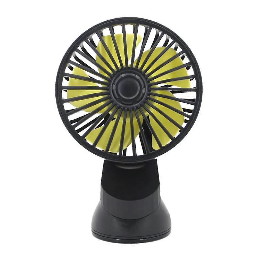 Car Fan Suction Cup Mini USB Fan With Multi Angle Rotation 3 Speeds Dashboard Table Hand Held For Motorhome ATV Black