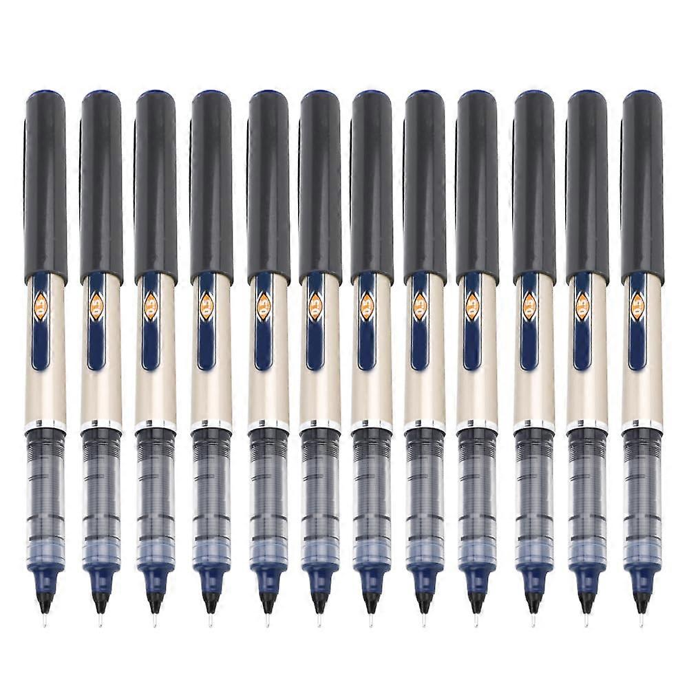 Rollerball pen, ABS plastic housing, 0.5 mm needle tip, stable ink quality for office and everyday use, red, 12 pieces needle point tip blue.