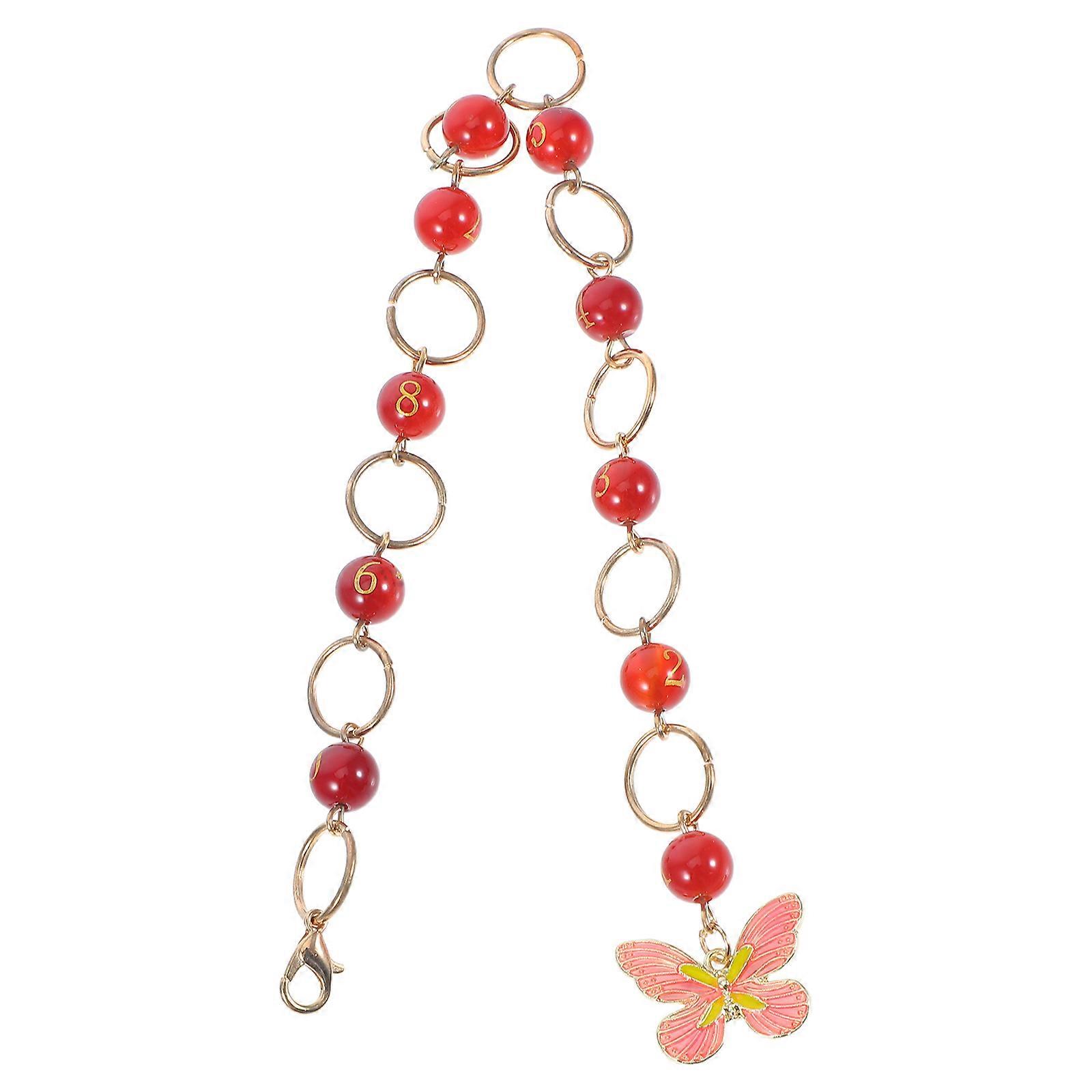 Agate Knitting Row Counter Chains with Enamel Butterfly Pendant