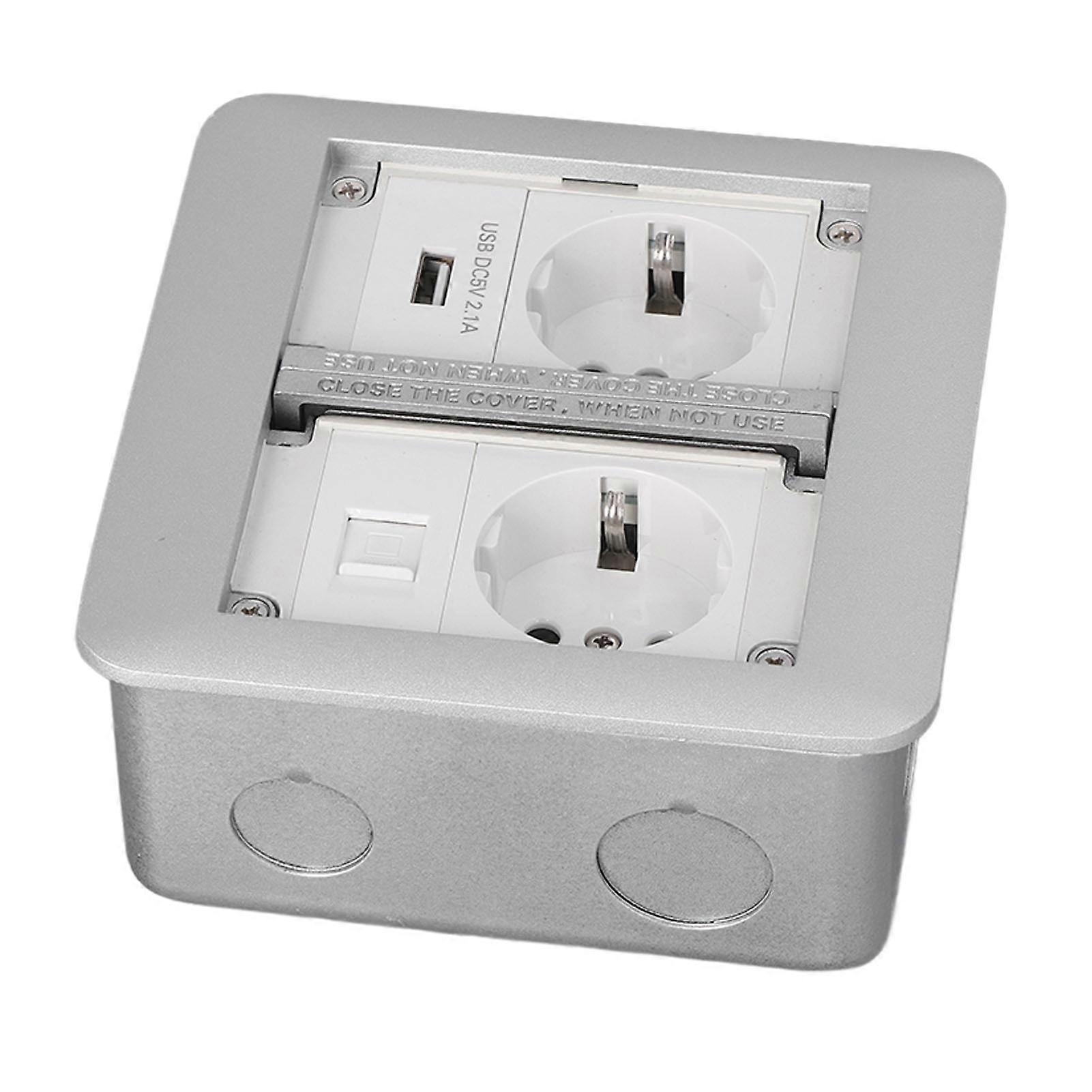 Power Socket Multifunctional 2 Outlets Flame Retardant Waterproof Recessed Outlet