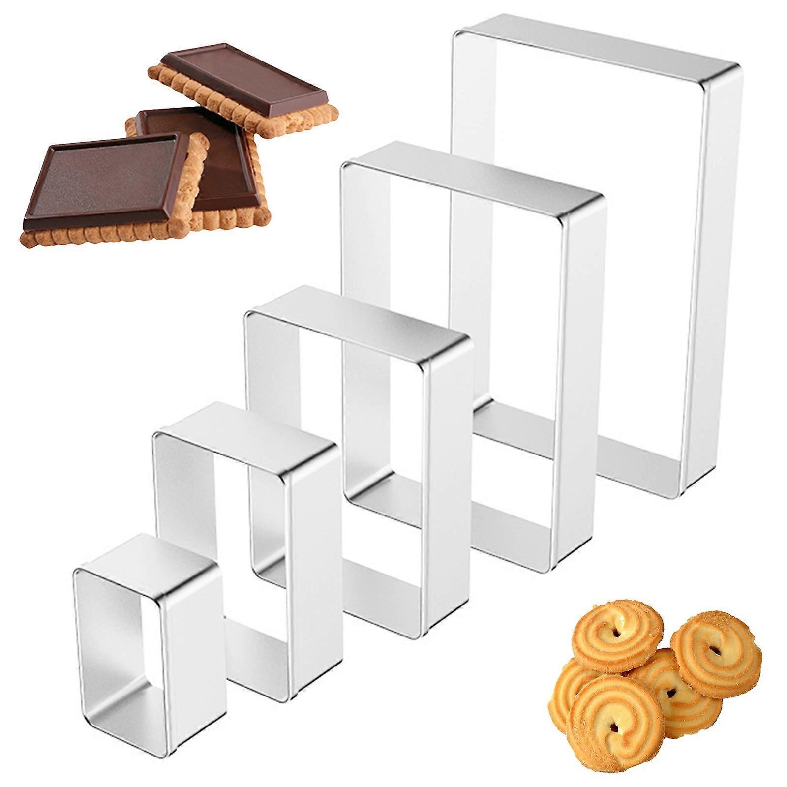 5pcs-Stainless Steel Cake Cookie Molds