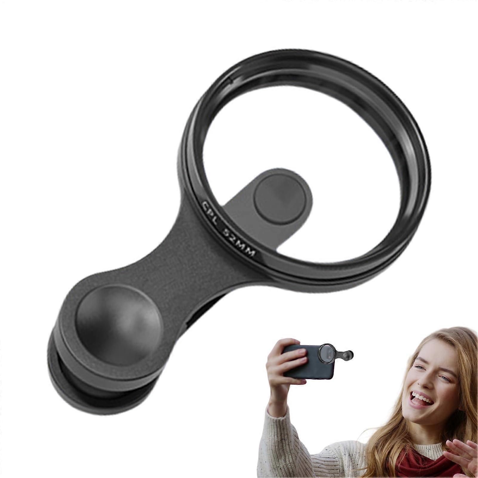 Phone Filter Lens, 52mm Clip Circular Optical Polarizing Filter, Smartphone Accessories for Professionals and Beginners
