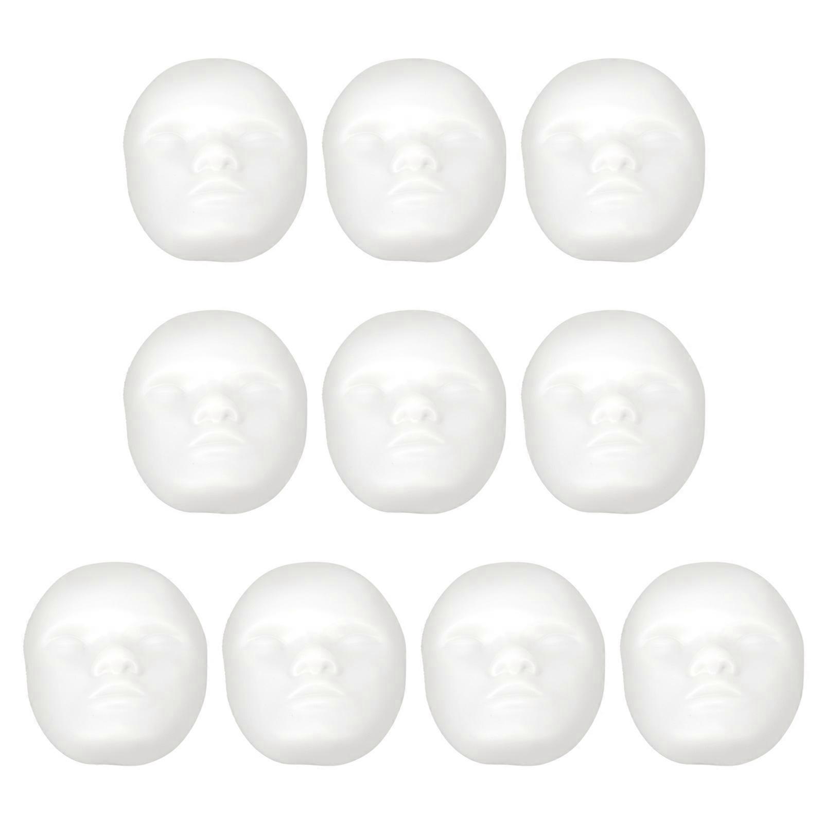 10pcs 3D Microblading Practice Face Model Soft Silicone Tattoo Practice Skin Head White 