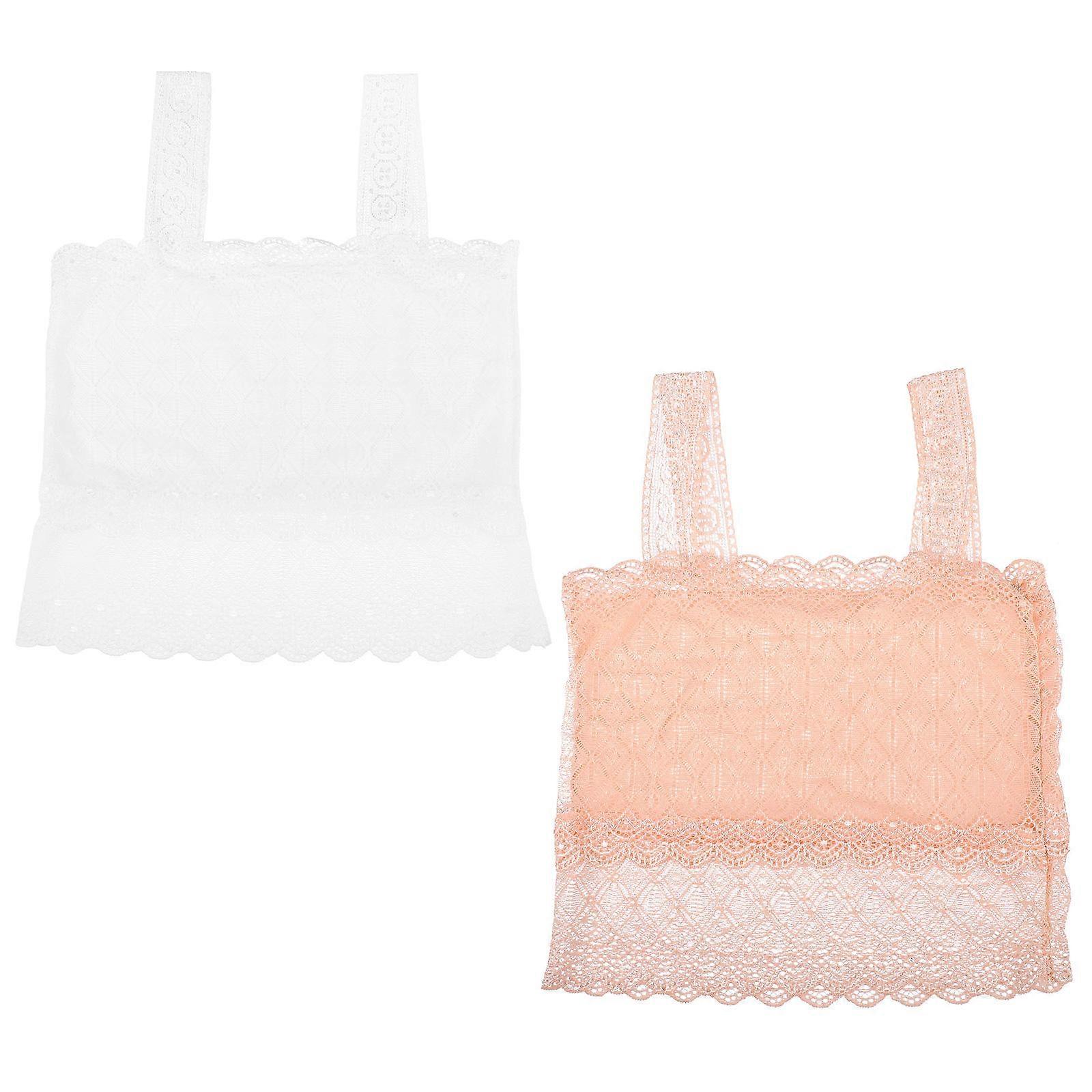 Women Lace Vest with Good Elasticity and Breathability in Assorted Color Size L XL 2 Pieces