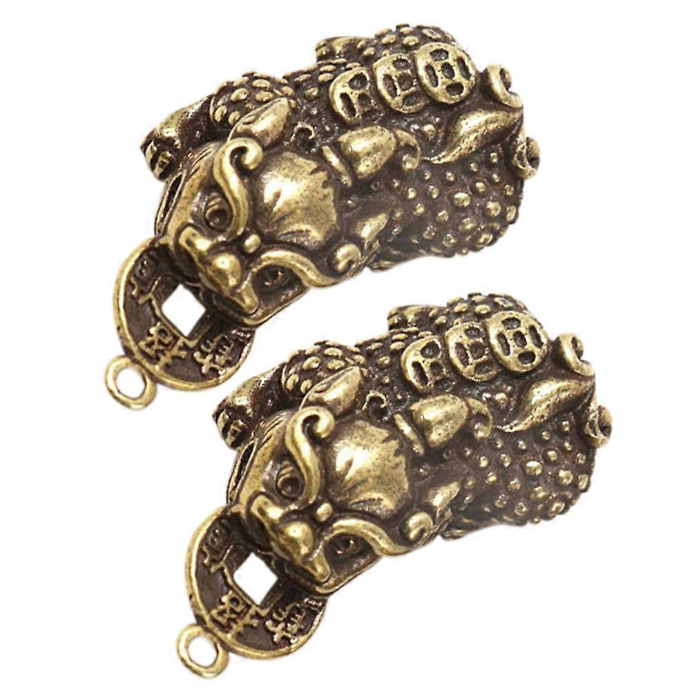 Pendant Charms Keyring Charms For Crafts Brave Charms Home Living Room Bedroom Bookshelf Ornament 3.7X1.5cm Retro 2Pack