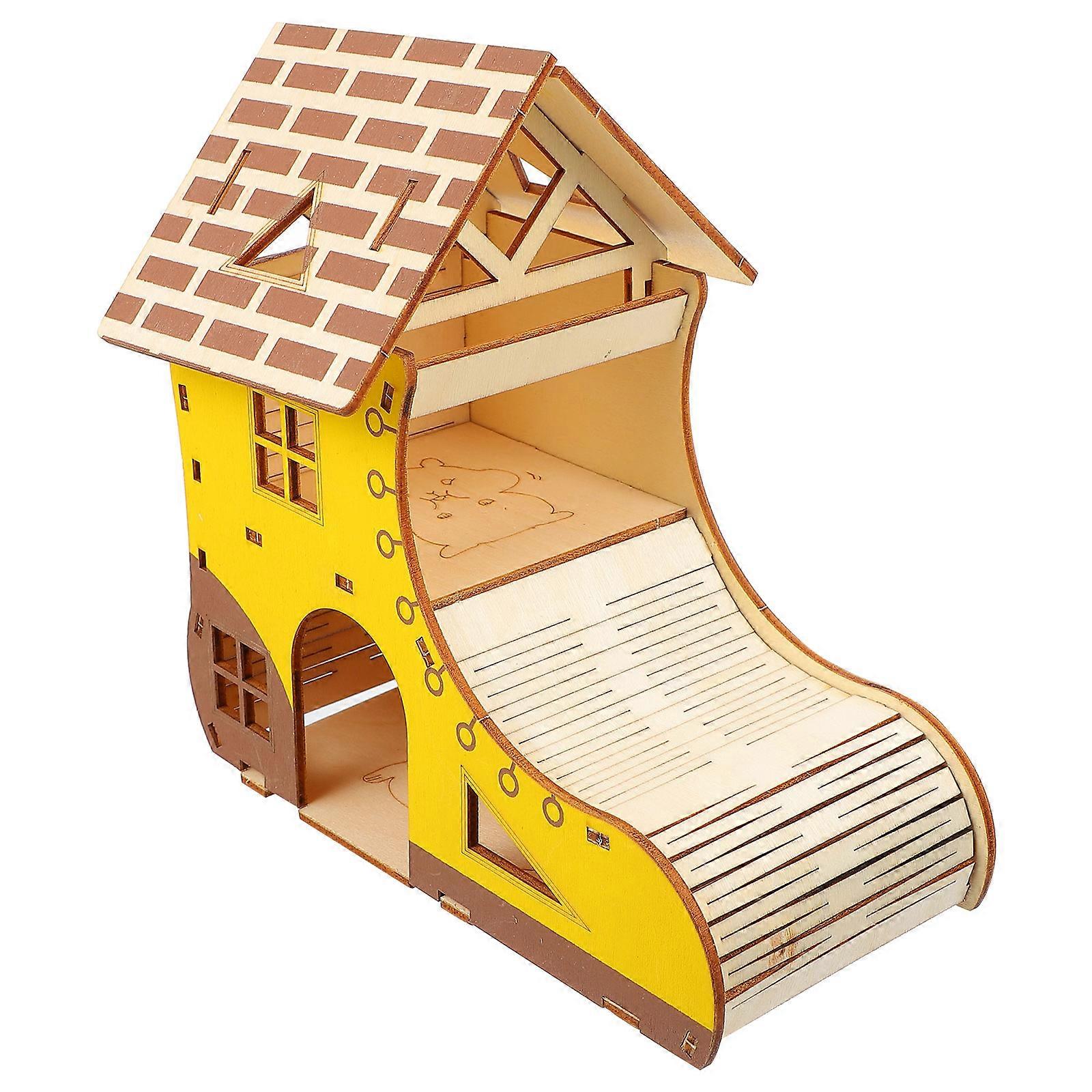 Pet Wood Climbing Toy Hamster Platform Bars Safe Relaxing Time For Hamsters 1Set
