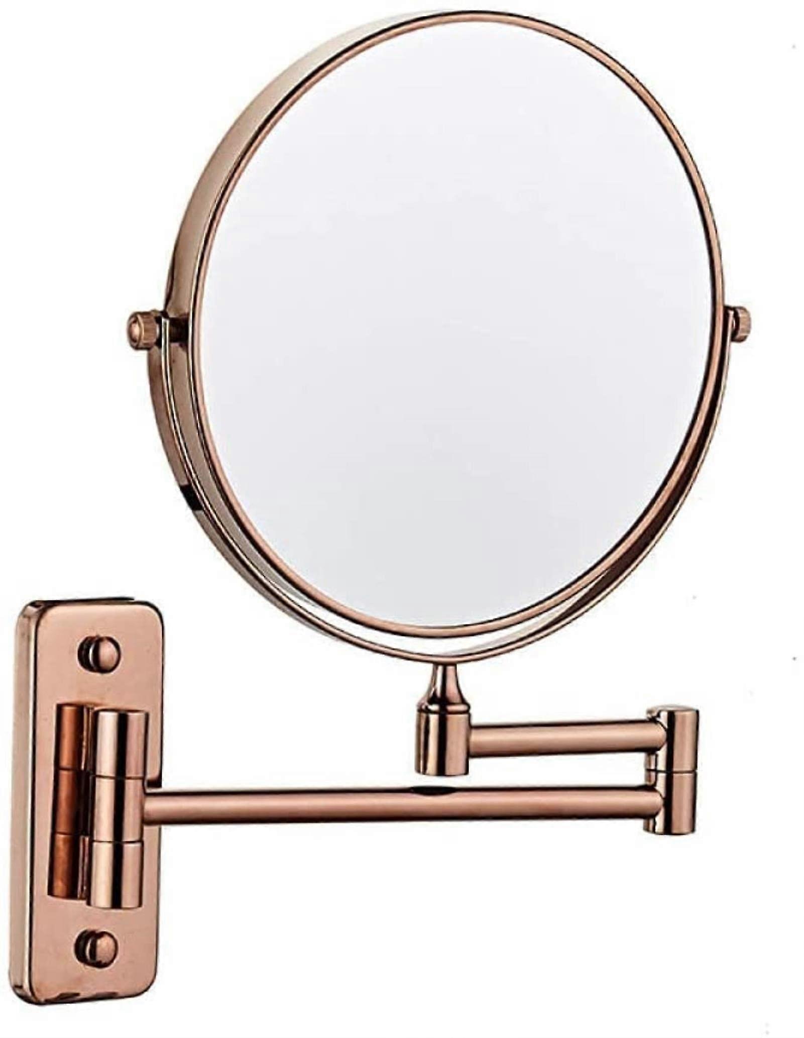 Make-up Wall-Mounted Cosmetic Mirror, 5x Magnification, 360° Rotatable Double-Sided Bathroom Mirror for Hotel Use