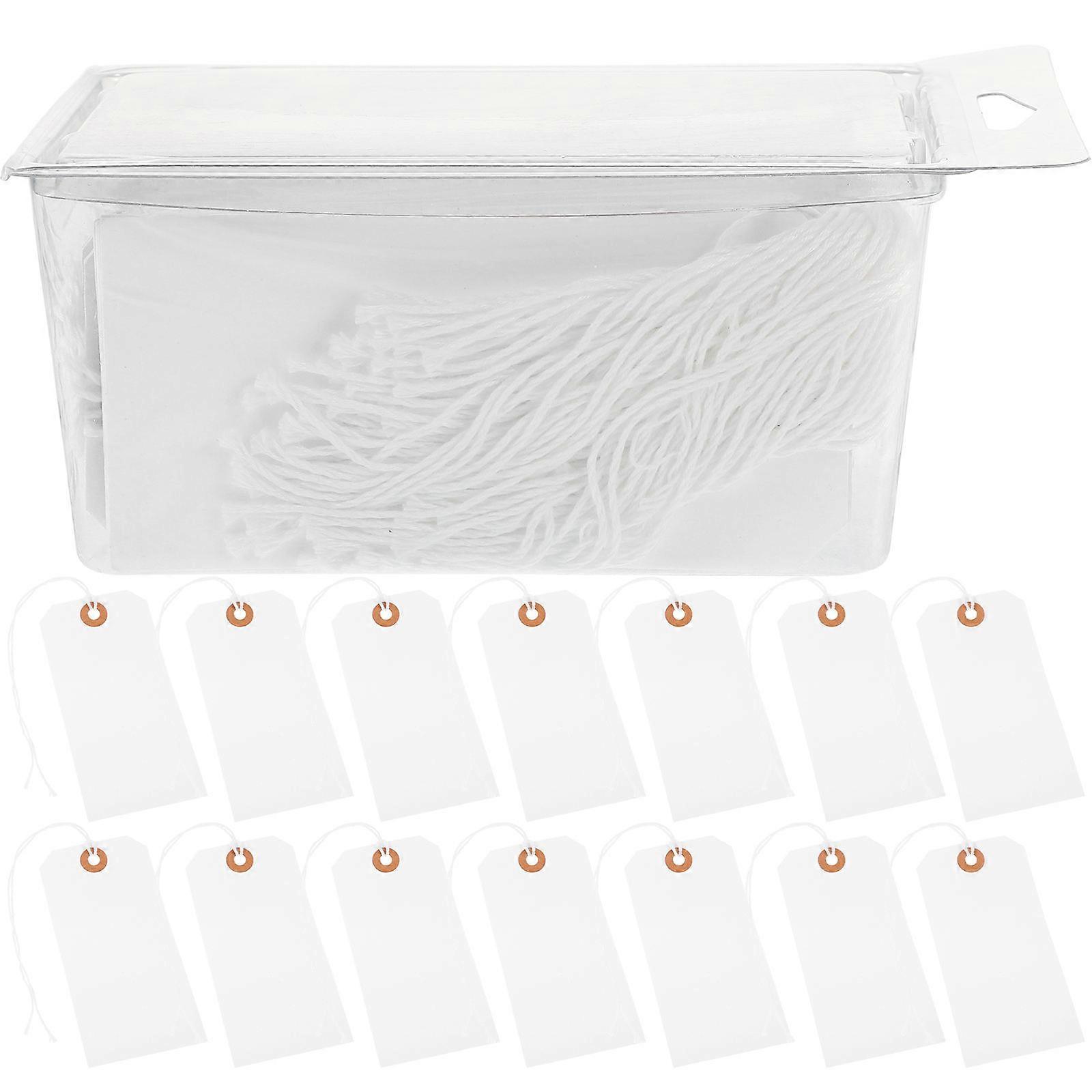 100Pcs Blank Hanging Labels Marking Tags Price Tags Paper Hanging Price Tags with Strings Writable Labels