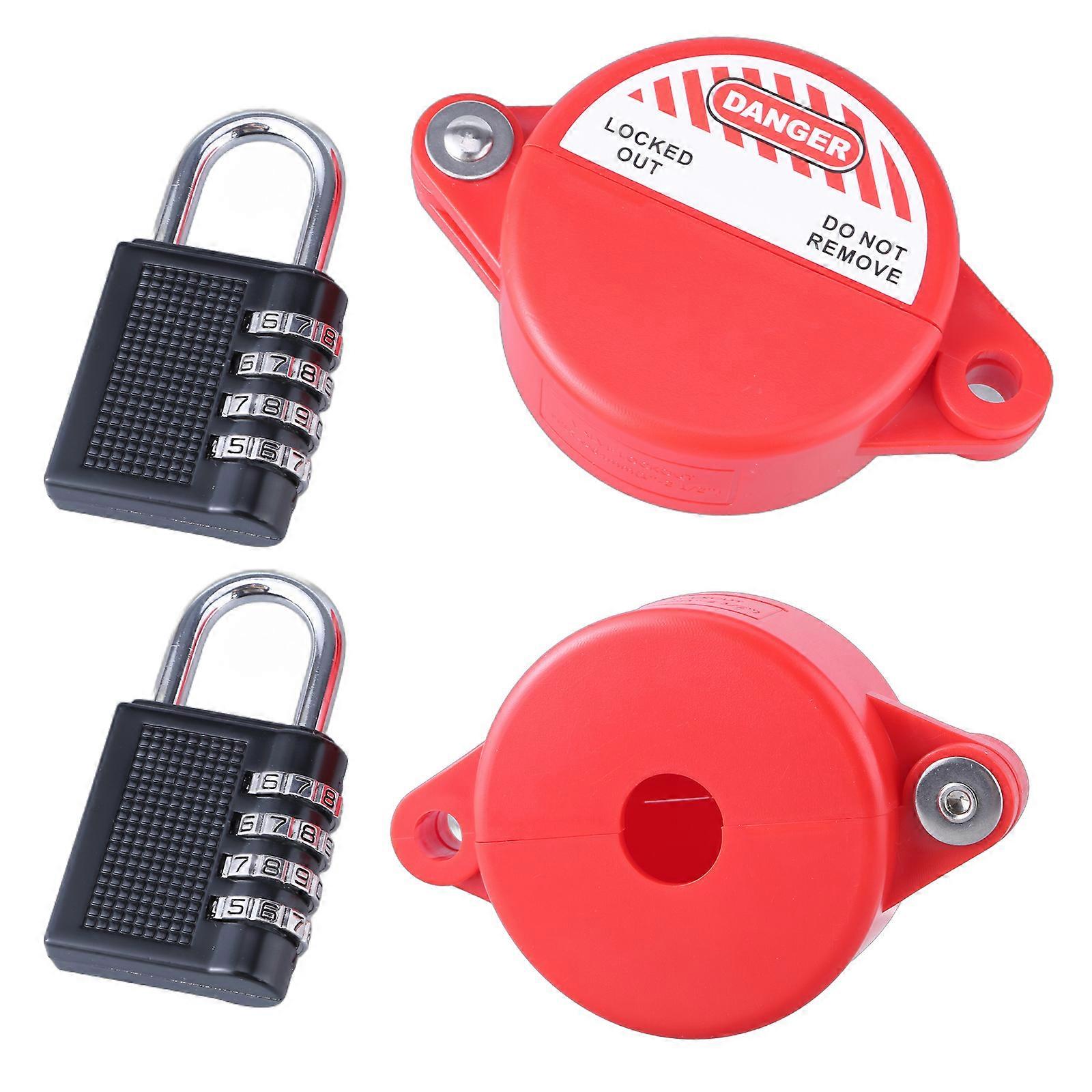 Secure Water Tap Locking set with Padlock Gate Valves Lockout System Plastic Gate Valves Lock with Combo Lock for Home Multicolor