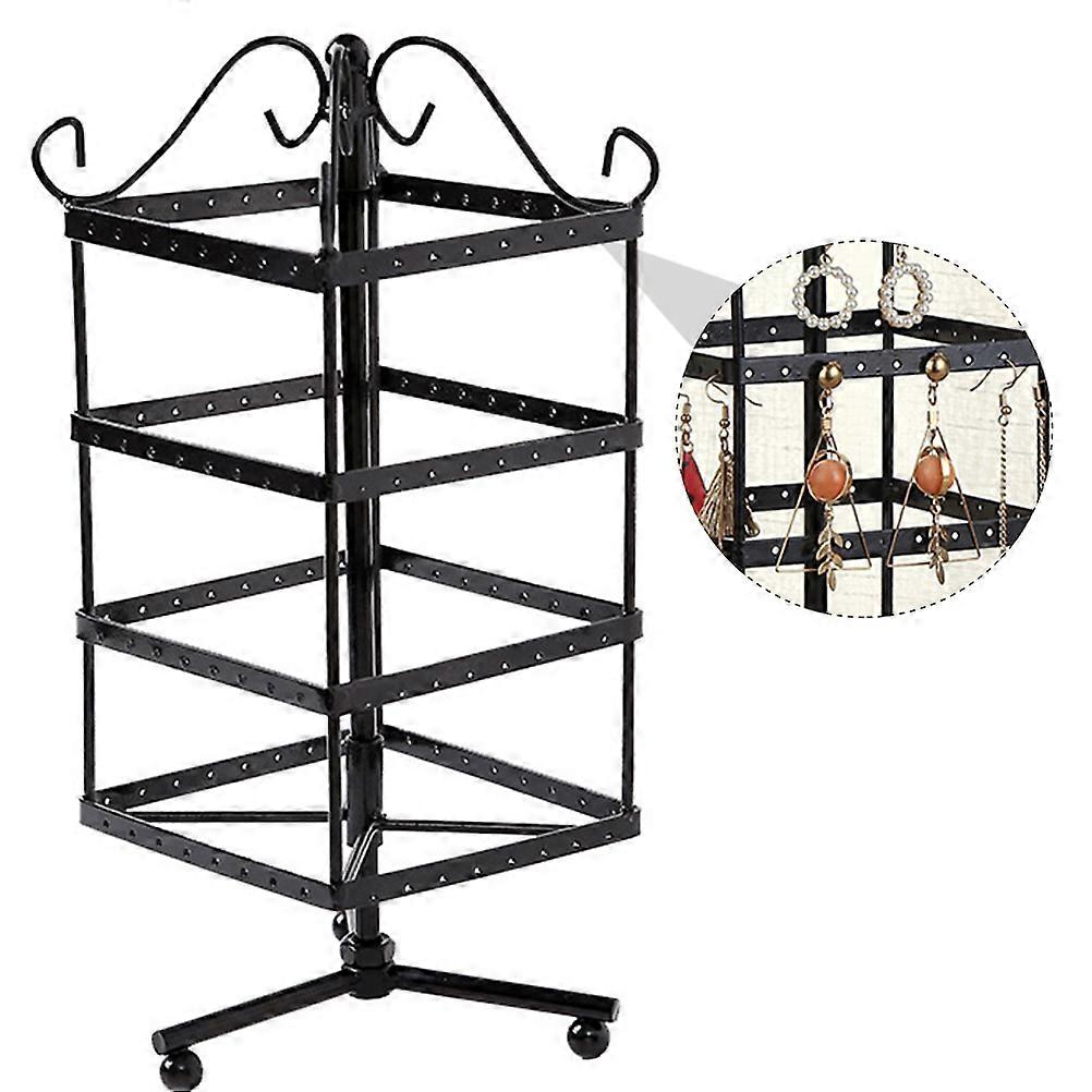 Here's a polished and professional product description based on your input:

 

**1 Pc Rotating Iron Jewelry Display Rack – Stylish Earring Storage &
