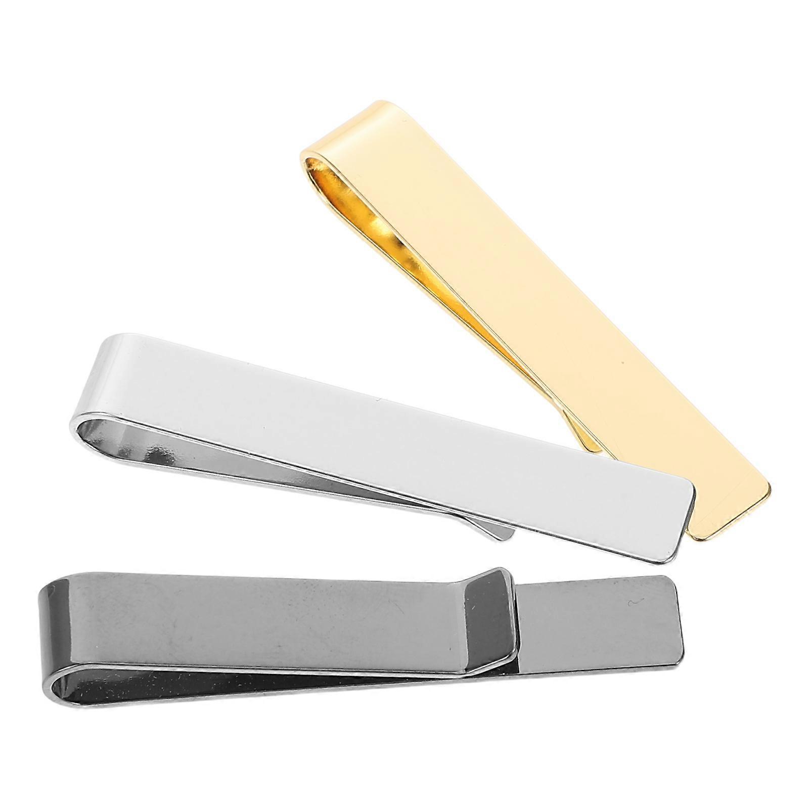 3pcs Stainless Steel Necktie Clips for Men – Minimalist Clasp for Wedding, Business, Daily Wear – Suit Accessories