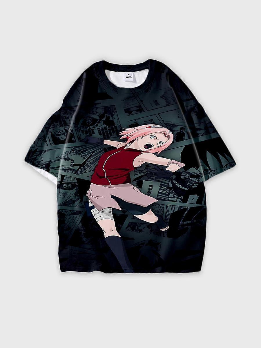 T-shirt round neck Role Pattern loose short sleeve C2147