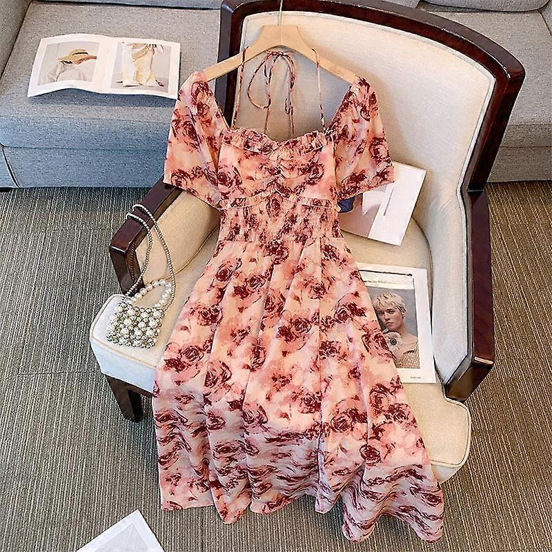 Plus Size Women's Split Dresses Summer One Neck Dress