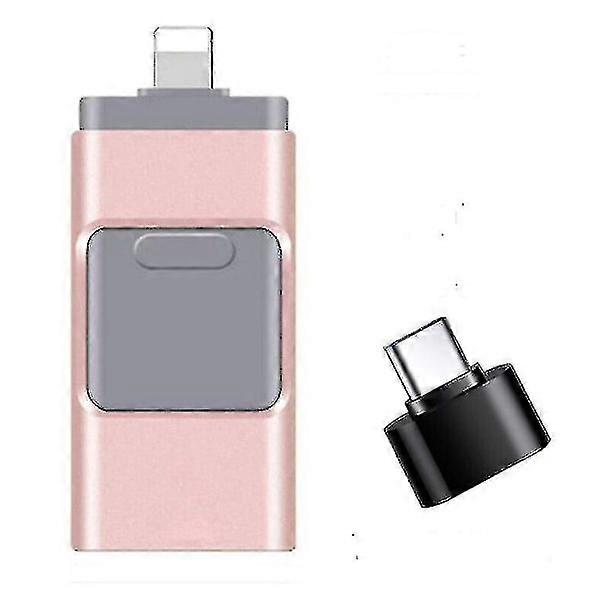 4-in-1 USB memory with storage space for iPhone, iPad, PC, iOS and Android (128 GB)