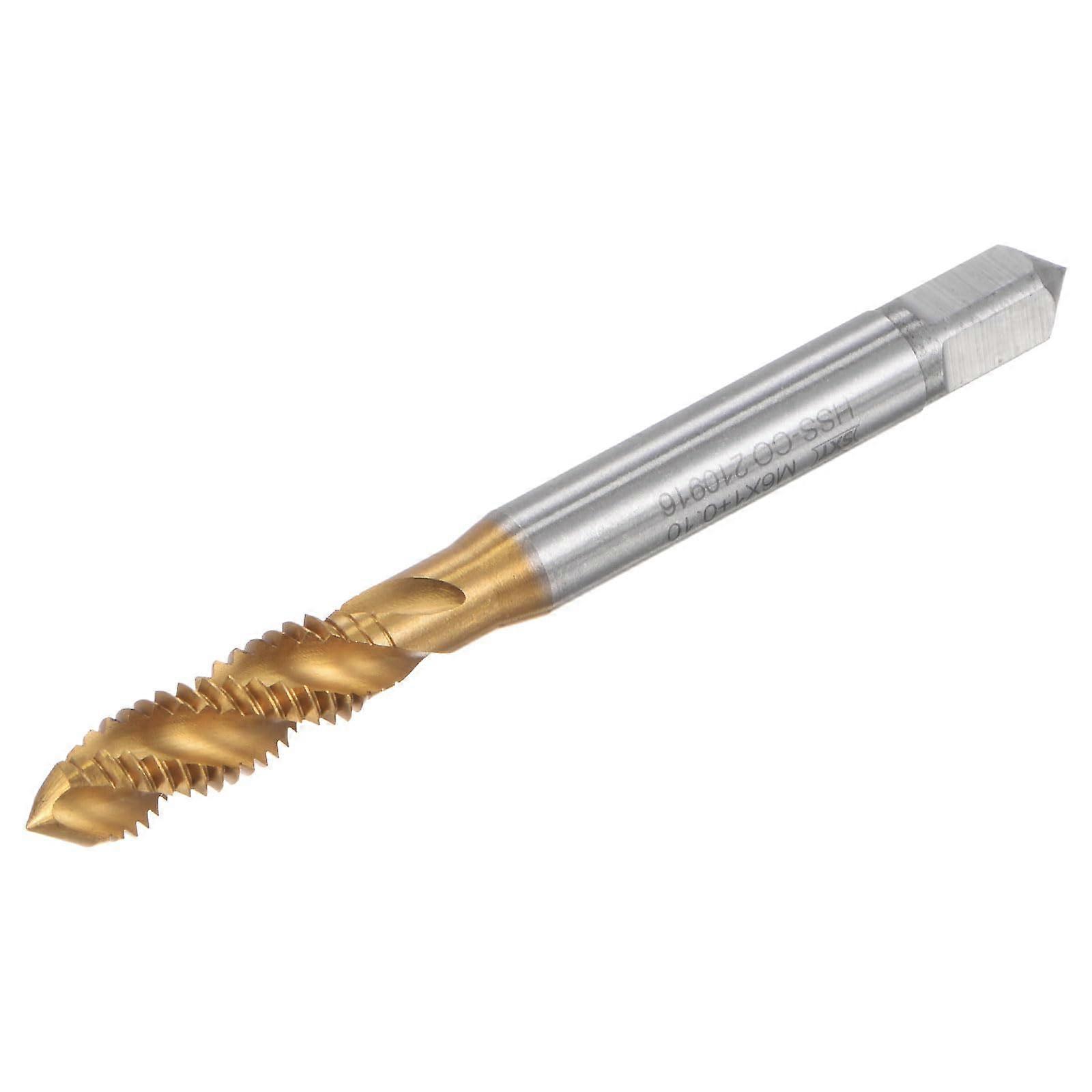 Spiral Tap Drill Bit M6 x 1 0.1 Metric Titanium Coated Cobalt HSS Milling