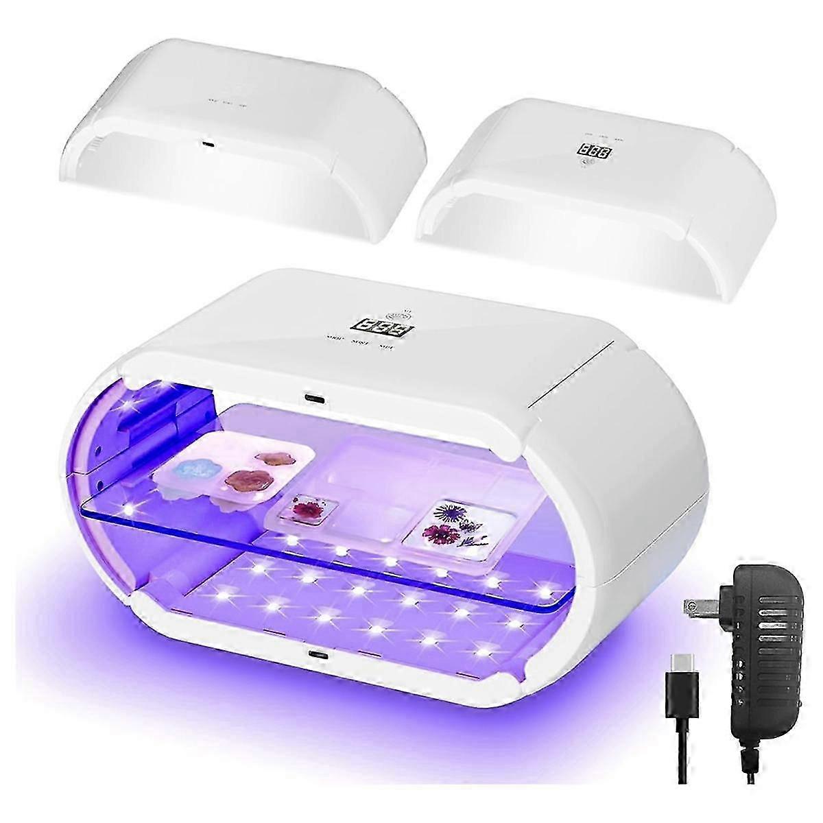 96W UV Resin Lamp:DoubleSided UV Lamp with Digital Display Timing Functionfor Craft Decoration Jewelry Making US Plug