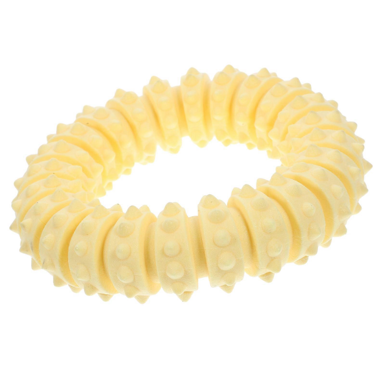 Yellow TPR Dog Toy for Small Puppies Helps Relieve Teething Pain and Promotes Healthy Growth 3.5