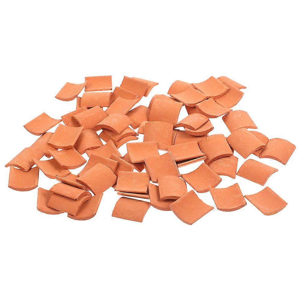 100pcs mini tuiles de toit pour micro jardins paysagers - Accessoires de toiture décoratifs simulés pour l’artisanat de maison de poupée - Fournitures miniatures d’installation facile