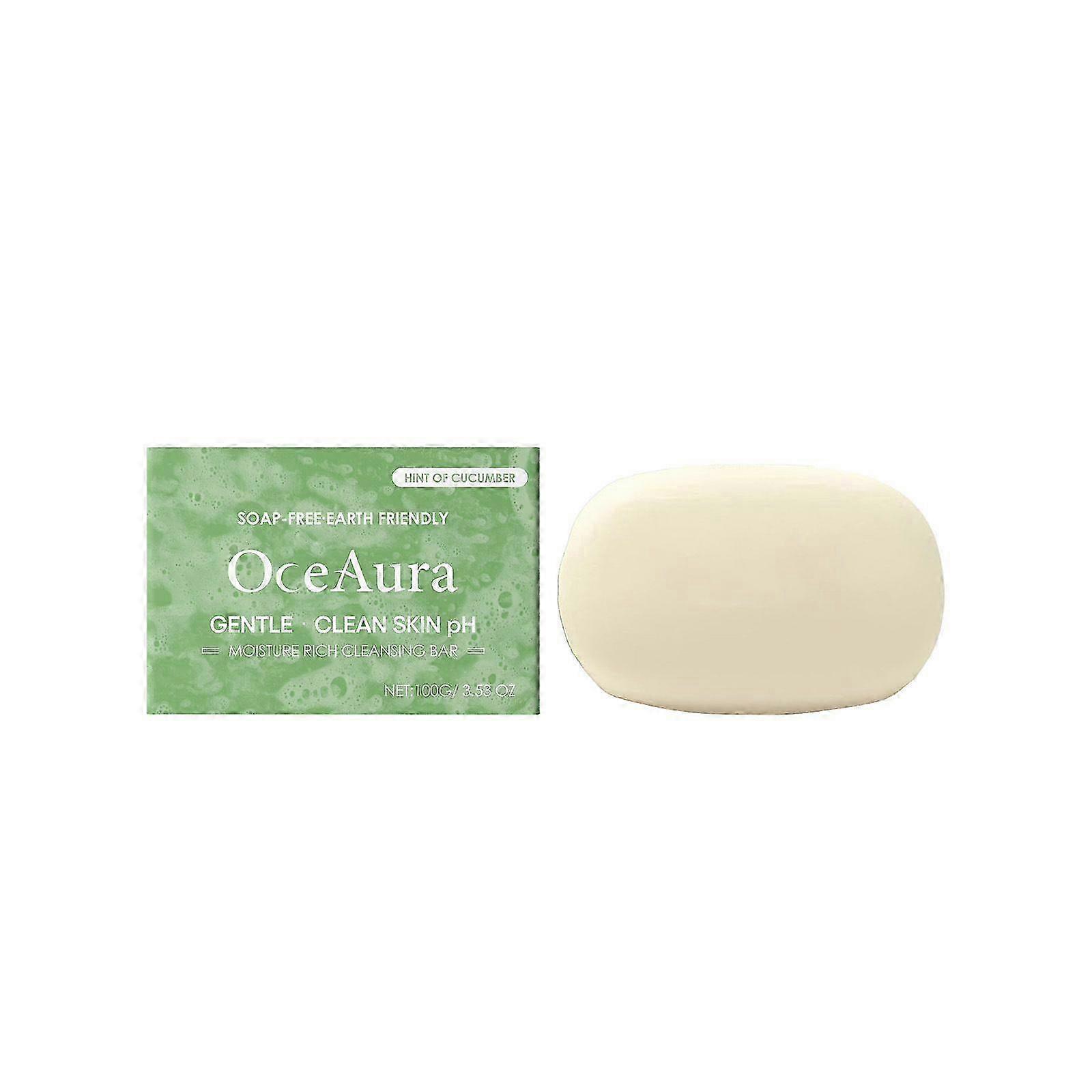 2025 Moisture Rich Cleansing Bar, Soap-Free Cleansing Bar Cucumber, Natural Nourishes Skin, All Skin Types - Even Sensitive Skin