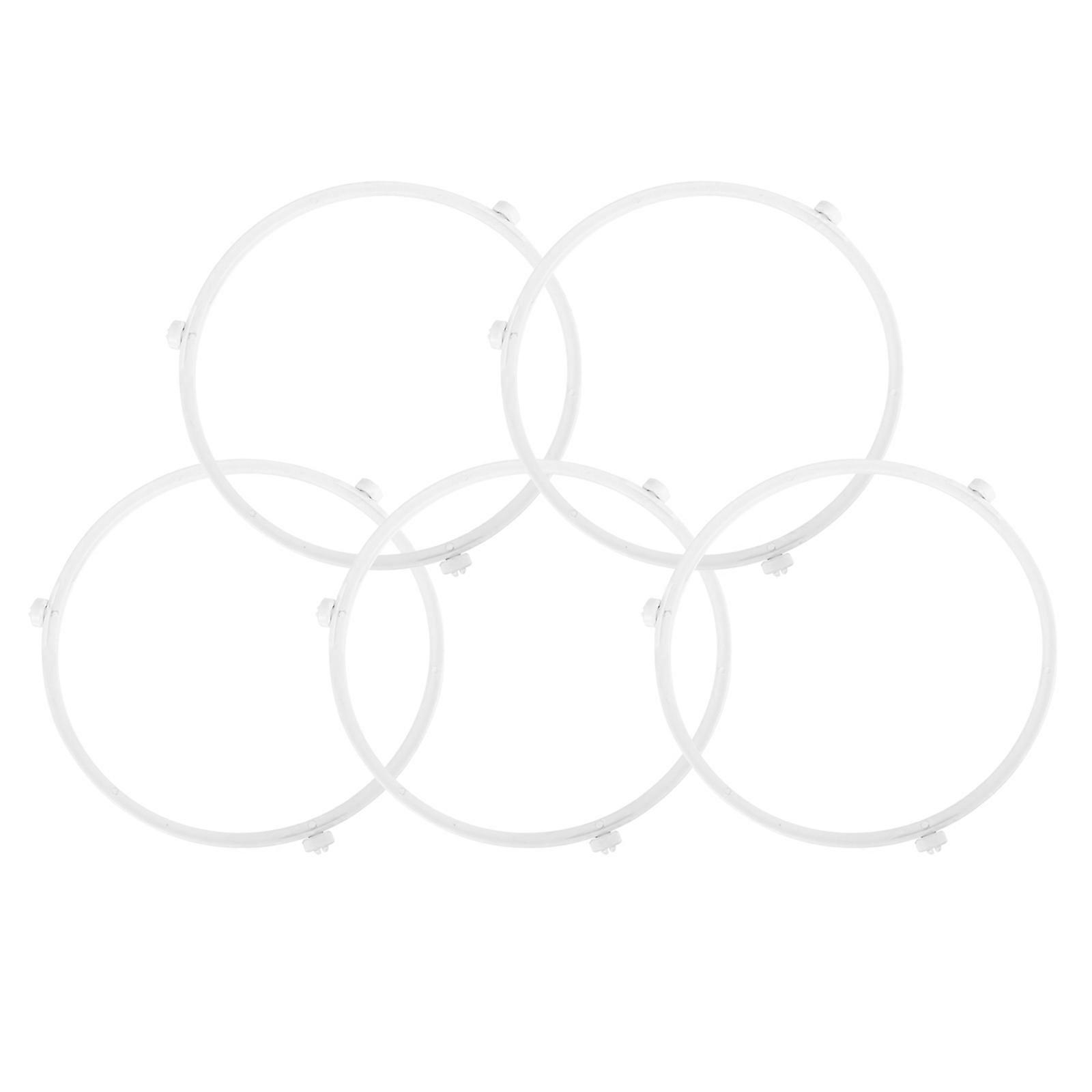Microwave Turntable Ring Replacement Holder White Plastic and Wear Resistant 5 Pieces