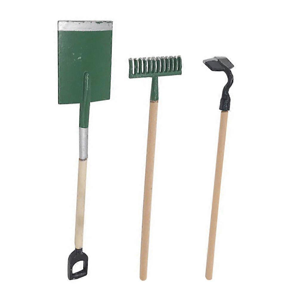 Durable Iron Mini Farm Tools for Decoration Use with Realistic Design Green Color 1 Set