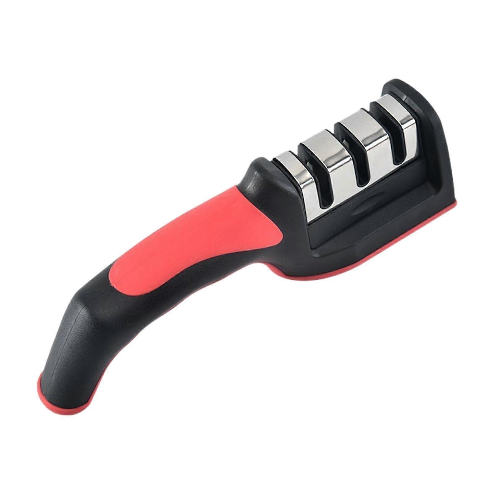 Scissor Sharpener Tool  3Stage Manual Scissor Sharpening Tool with NonSlip Base  Kitchen Aid Helps , Restore, and Polish Blades for Tailors