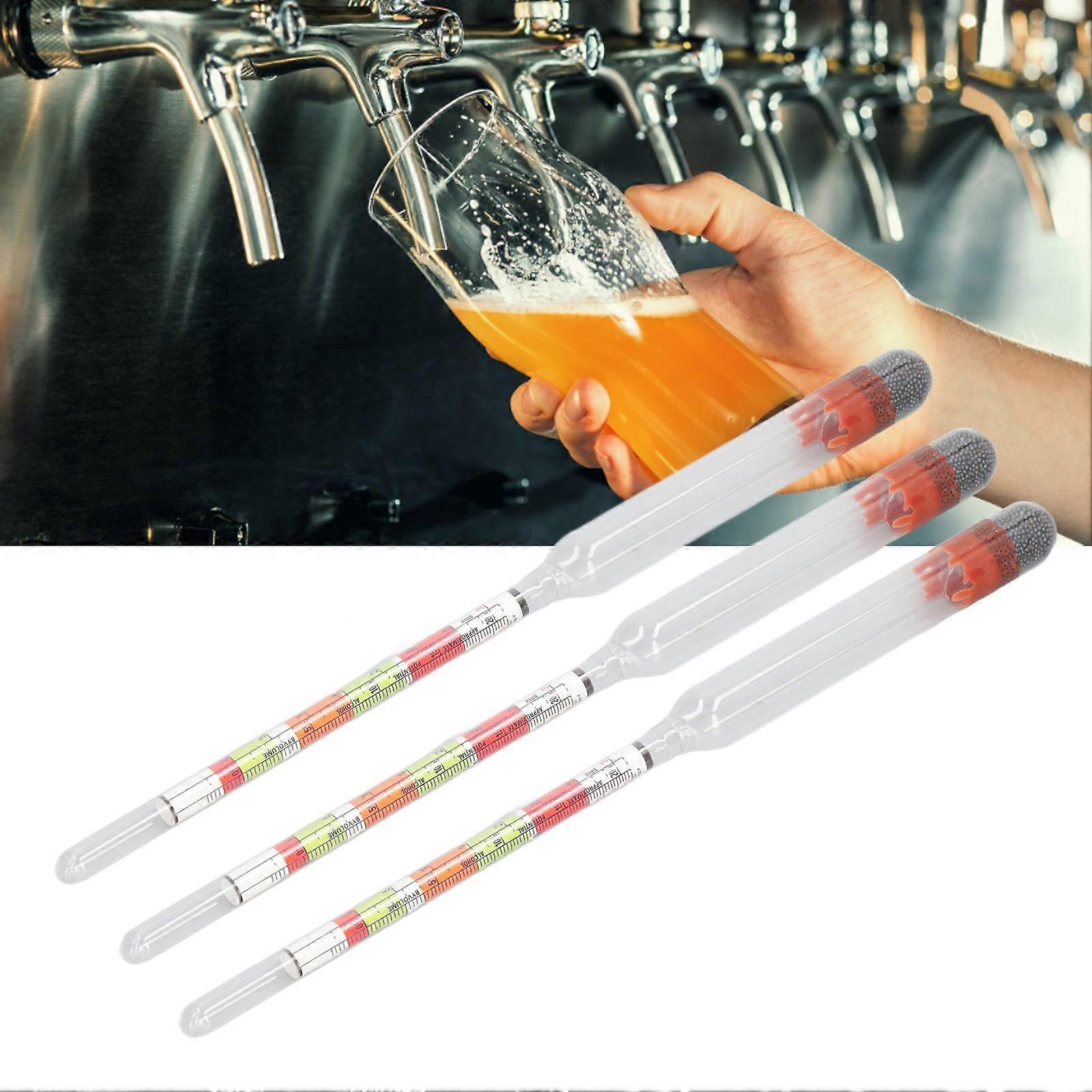 10Pcs Hydrometer Glass Triple Scale Beer Tester Wine Meter Measuring Tool Set Kit for Home 