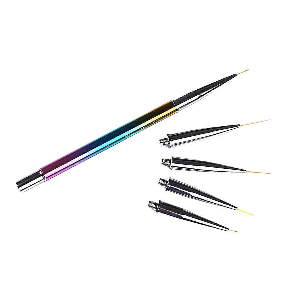 Nail Art Brush Set For Professional Manicure And Home Use Assorted Color Multi-Functional Design With Replacement Heads 1 Set