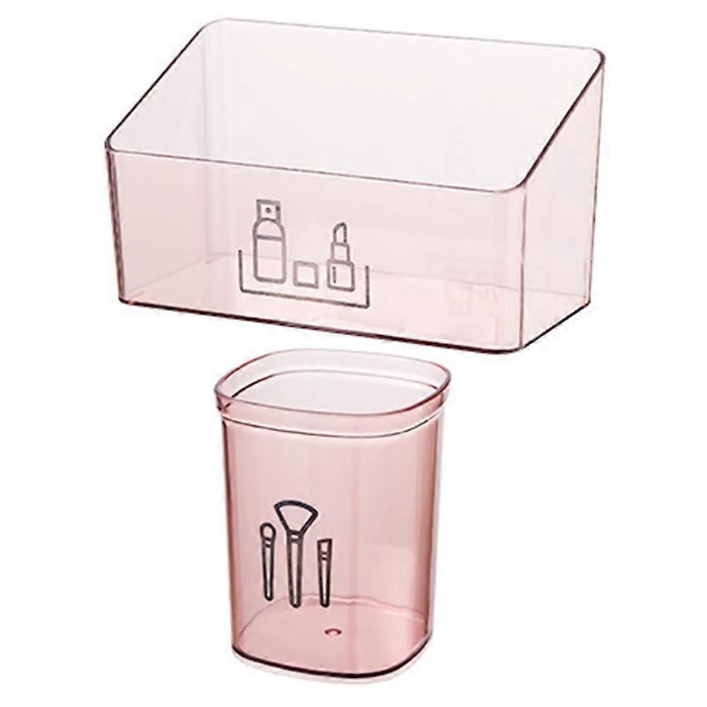 Beauty Storage Organizer 2Pcs Practical Cosmetic Solution For School Occasions In Pink Easy Access To Essentials