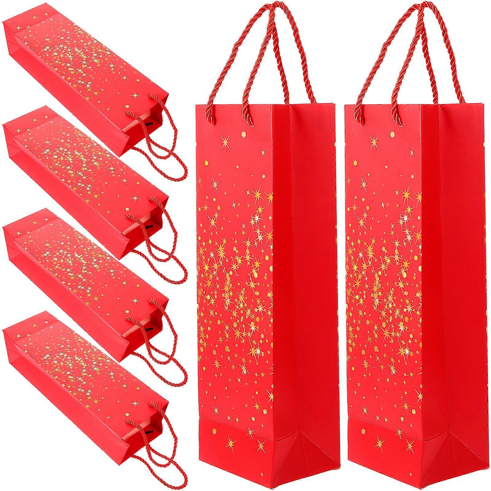 6pcs Elegant Wine Present Bags Reusable Paper With Handle For For Suitable For Home Restaurants And Bars