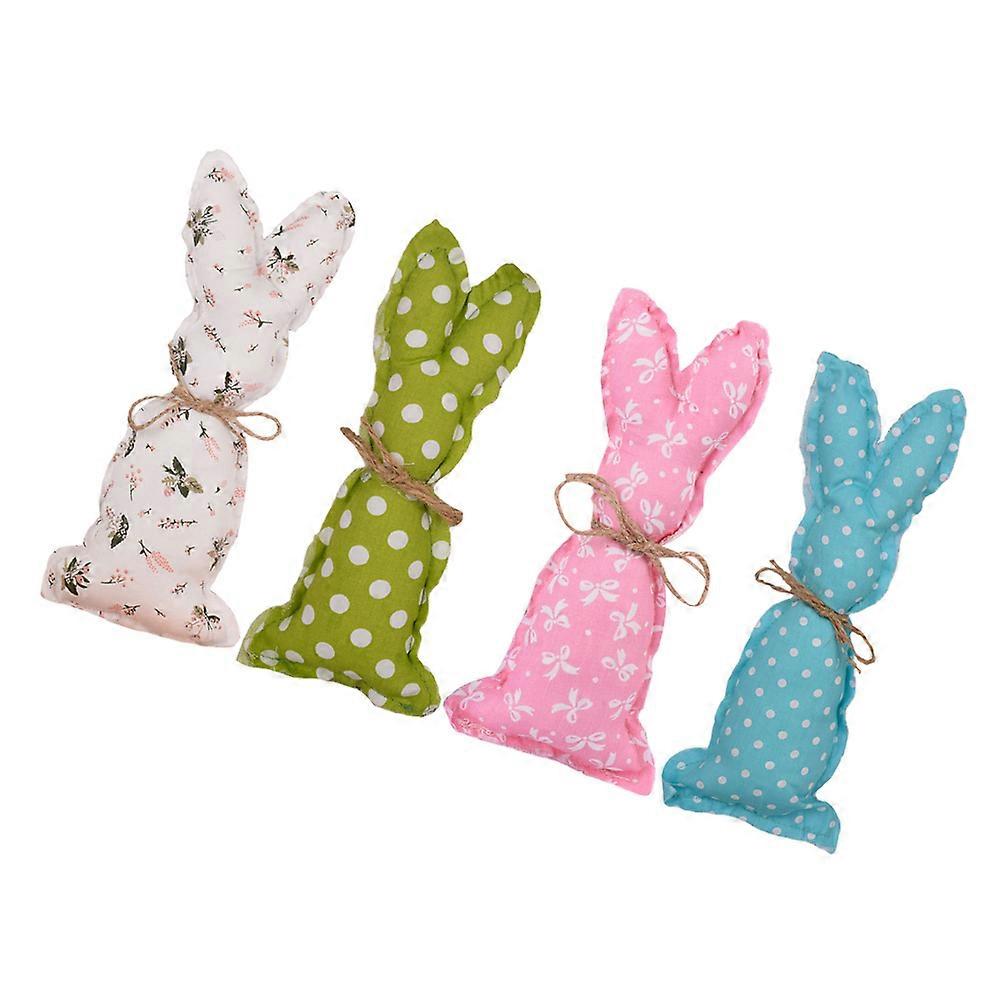 Bunny Table Decor 4Pcs Rustic Fabric Easter Bunnies Assorted Decor Perfect For Festive Celebrations