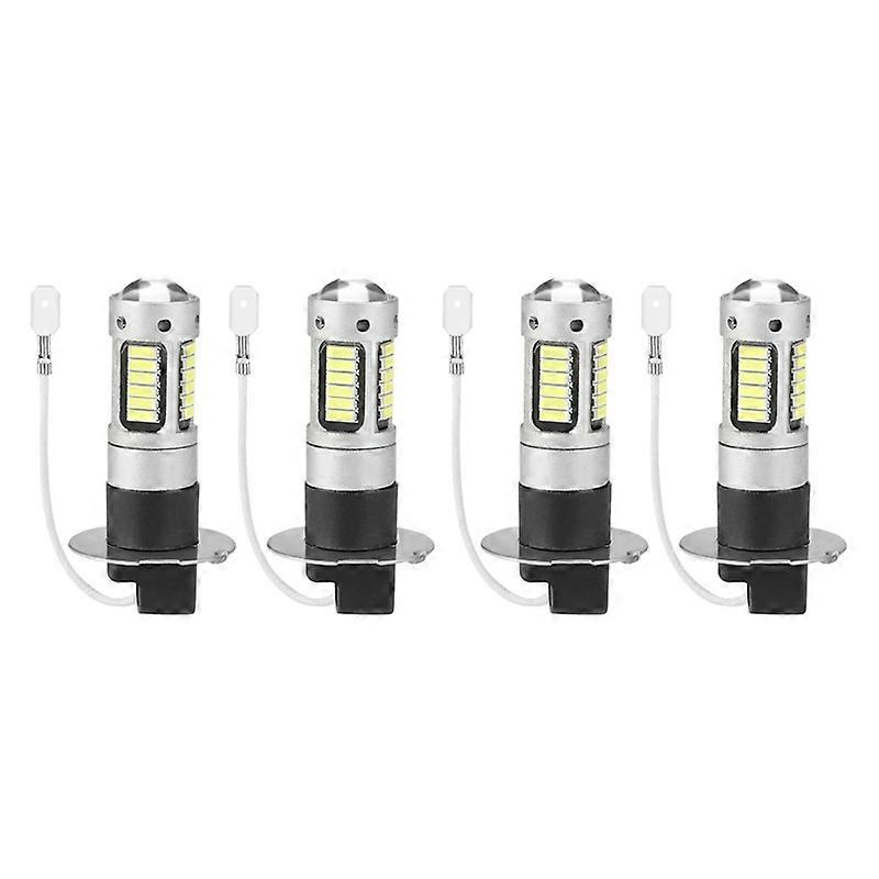 4 件 H3 超亮 LED 驾驶雾灯 DRL 灯泡套件 6000K 白色 100W