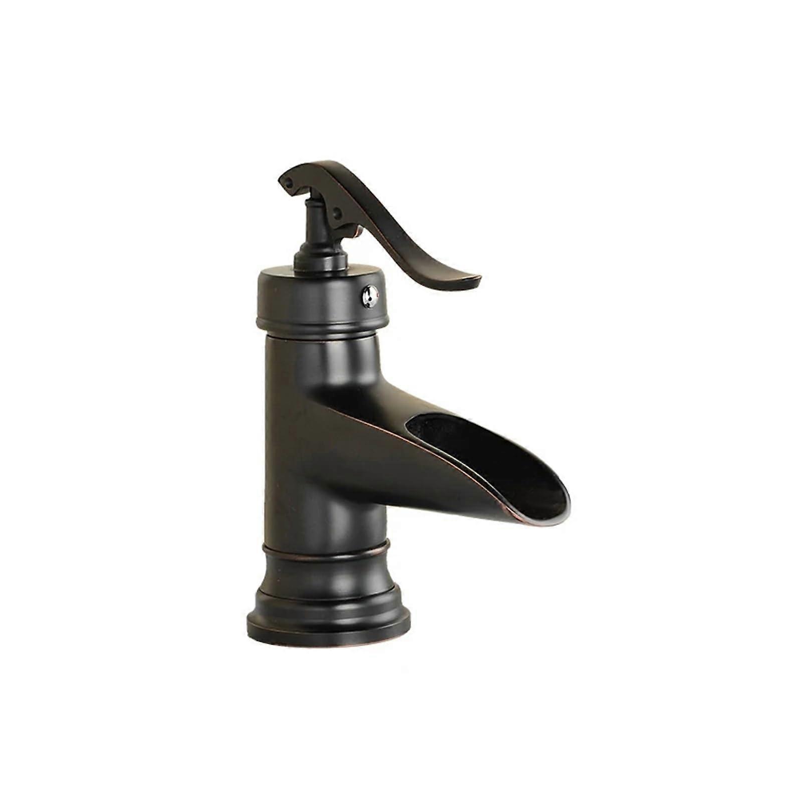 Antique Basin Faucets Black Bronze Waterfall Faucet Bamboo Sink Tap Single Color Short