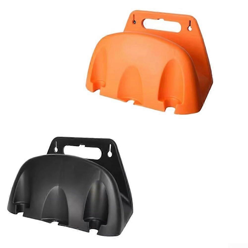 23-Piece Wall-Mounted Hose Storage Rack, Durable Garden and Garage Holder, Strong Orange and Black Design