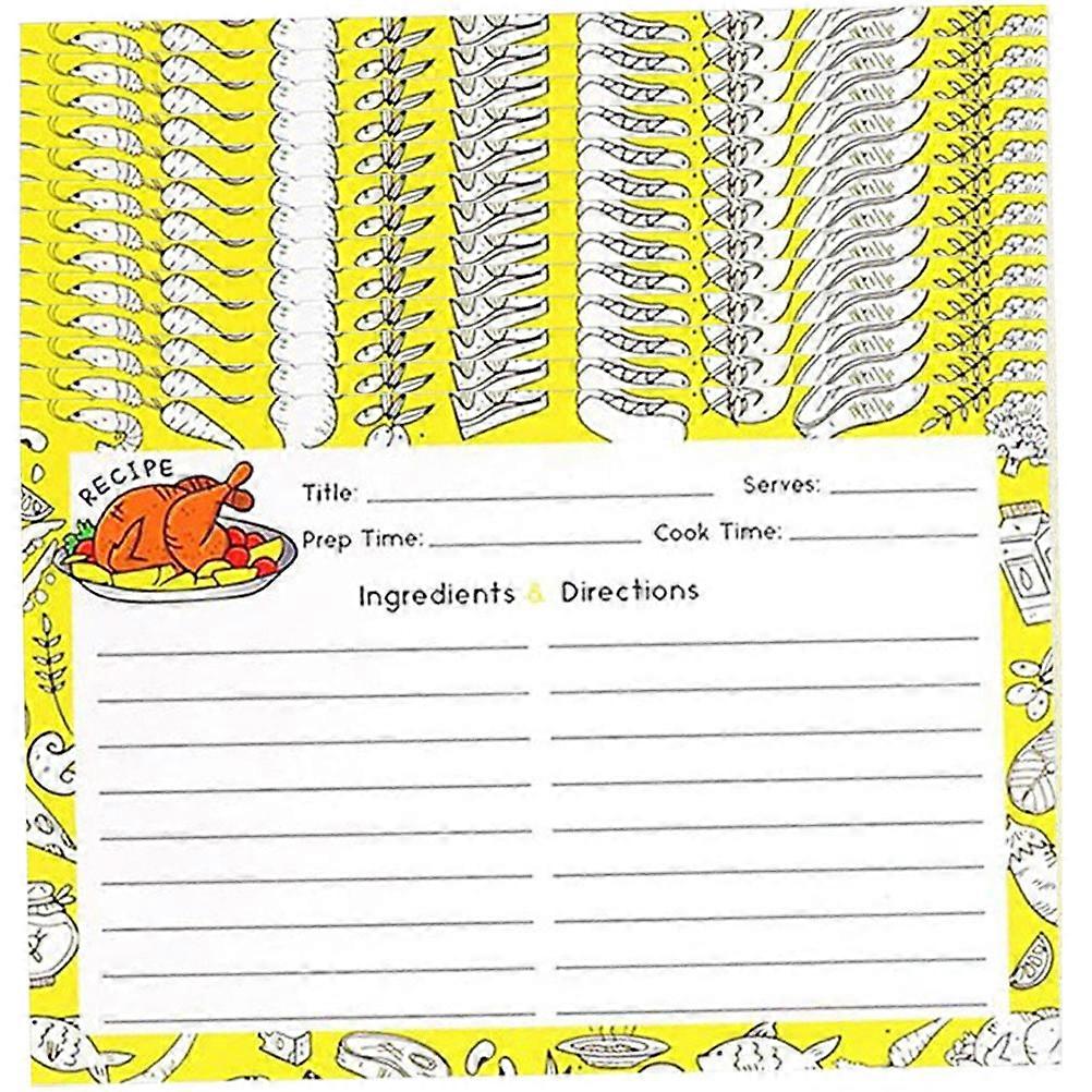 Recipe Cards 50Pcs Kraft Recipe Cards For Home Use With Creative Design Rounded Corner 14.8X10X0.1CM