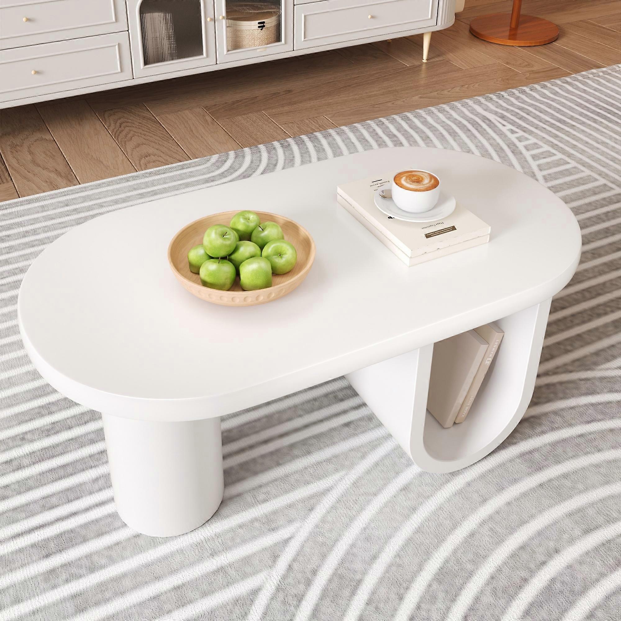 kashemano white irregular coffee table,98.5cm*53.5cm*42cm