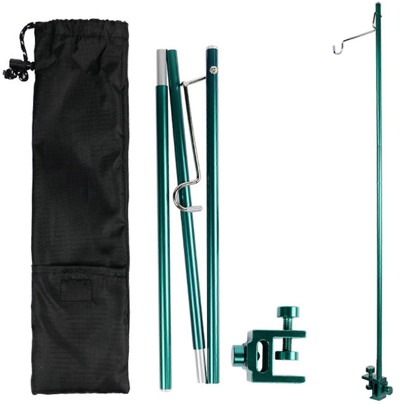 35.6inch Clipon Foldable Lantern Stand for Camping Table with Hook, Aluminum Alloy RustResistant Camping Light Pole