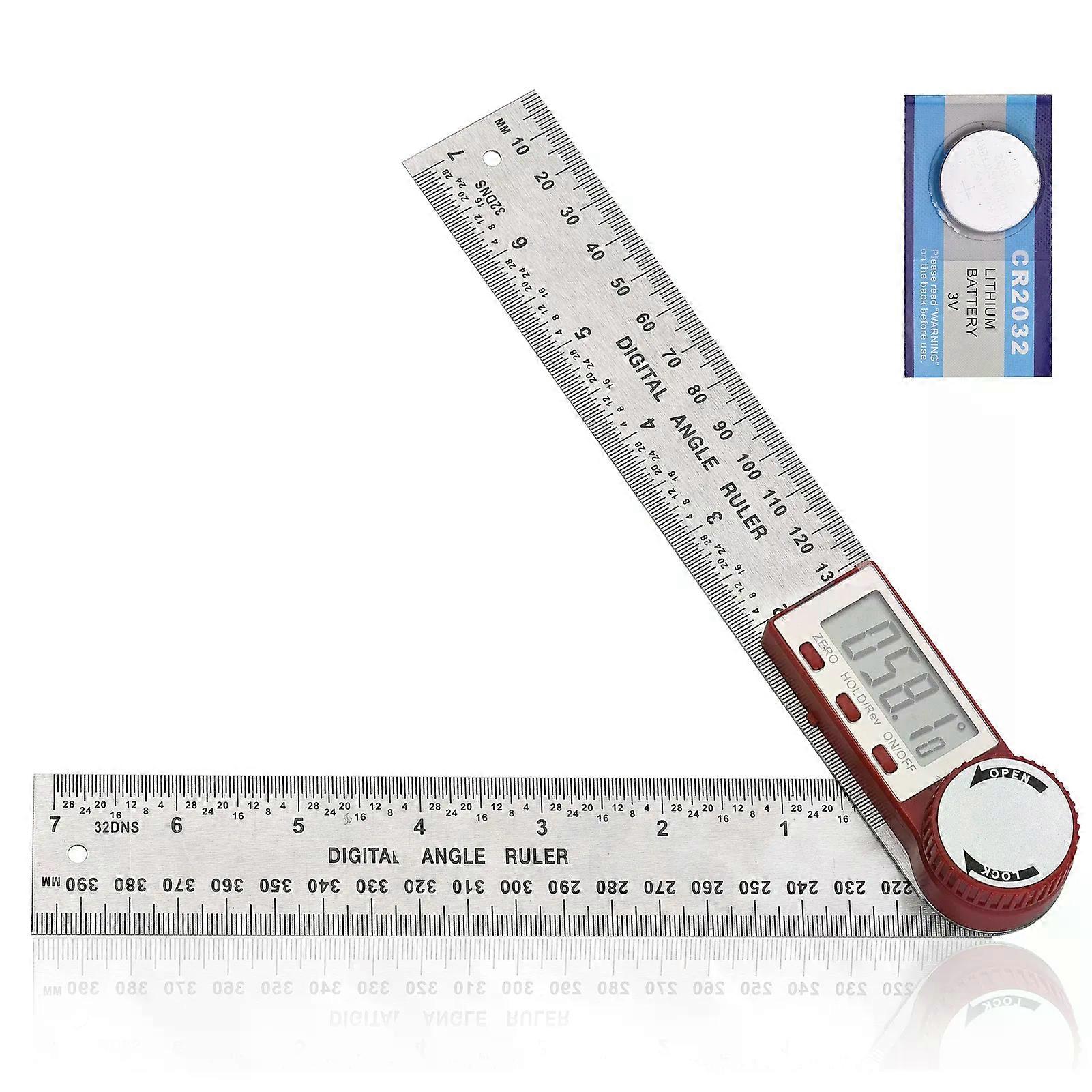 Digital Protractor Ruler 7 Inch/200mm Stainless Steel Protractor Protractor With LCD Display Zeroing Locking Reverse Function