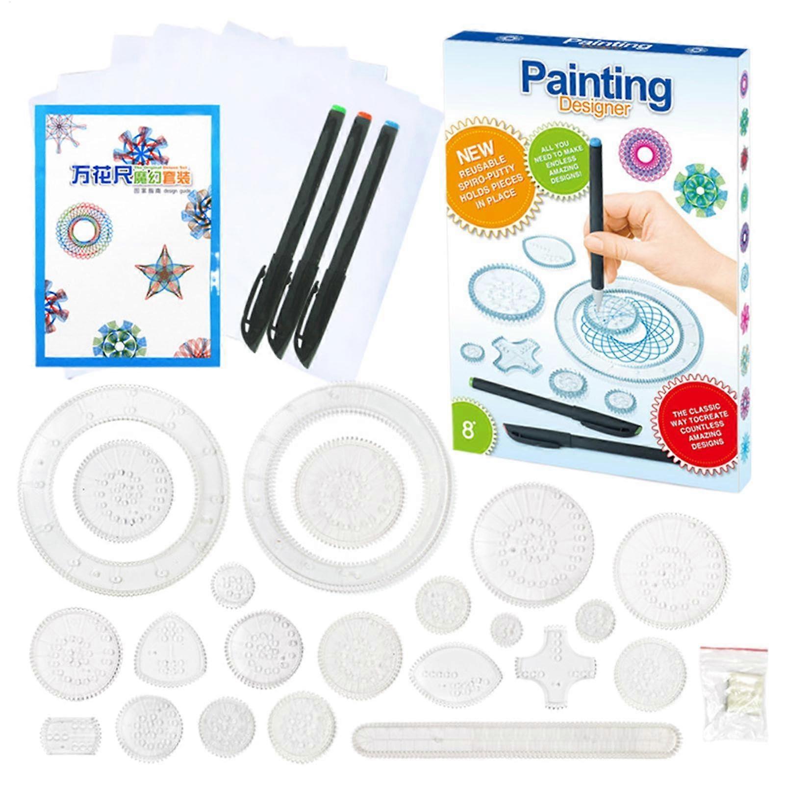 Geometric art stencil templates – Painting coloring set with 28 x geometric drawing coloring pages for stationery